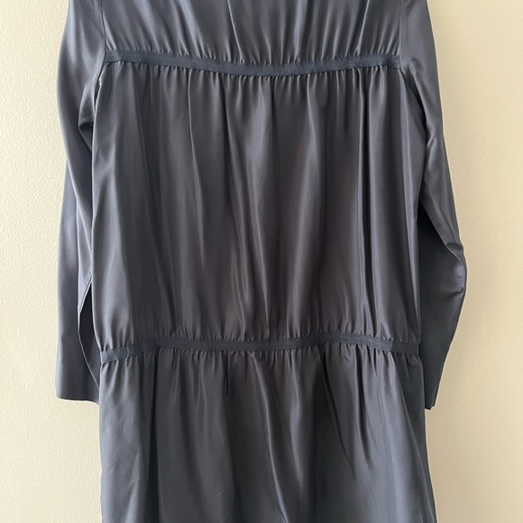 COS Silk Long Sleeve Dress with Drop-Waist Skirt - Black, Size EUR 42 - Picture 8 of 12
